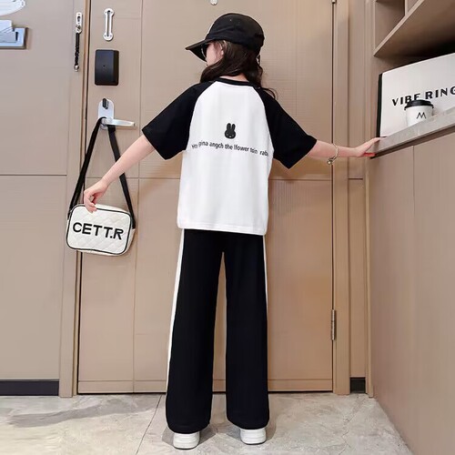Girls sports suit summer new style 12 style medium-sized children 13-year-old girl fashion color matching casual short-sleeved summer dress