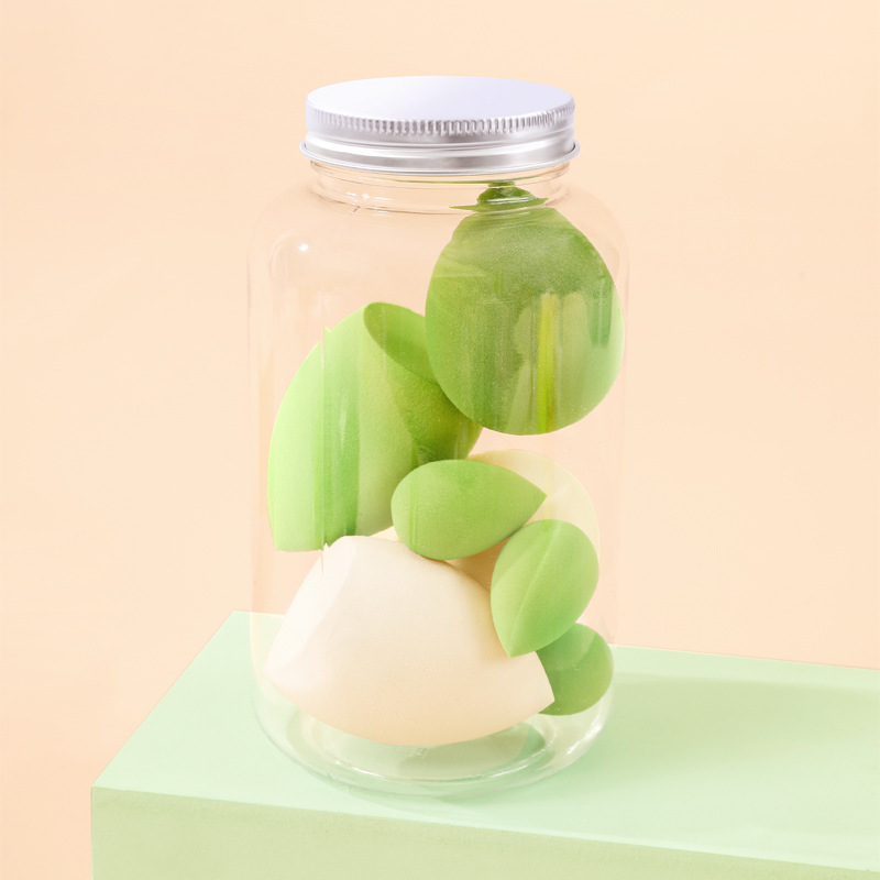 Juego de esponjas de maquillaje, 4 piezas, no absorben polvo, con forma de gota de agua y calabaza, esponjas de maquillaje anguladas, esponja cosmética, esponja tipo cojín.