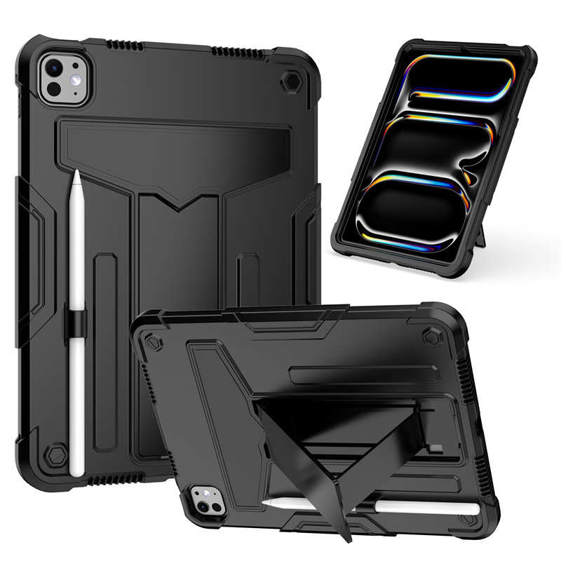 适用iPad Pro11 2024 T型硅胶PC支架防摔平板壳iPad Air11保护套