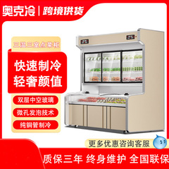 オーダーキャビネット、業務用3温度3室空冷バーベキュー野菜串保存キャビネット、冷蔵冷凍スパイシーターボディスプレイキャビネット