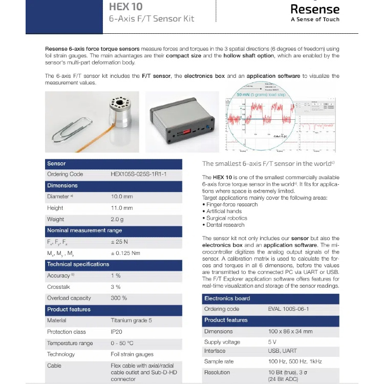 German Resense six-axis torque sensor kit HEX 12