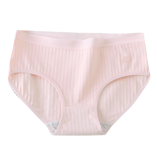 Women's summer thin pure cotton crotch seamless mid-waist underwear for girls, cotton Japanese women's large size triangle shorts