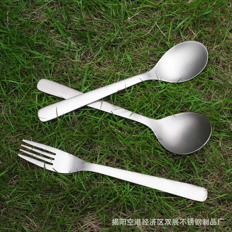 純チタン屋外食器キャンプスプーンフォーク箸セットピクニック旅行超軽量携帯食器|undefined