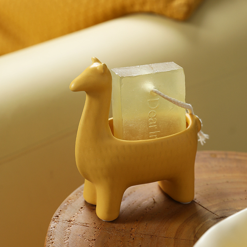 Decoración de cerámica de alpaca creativa y encantadora sala de estar almacenamiento estante de almacenamiento para la bandeja de llaves decoración del hogar