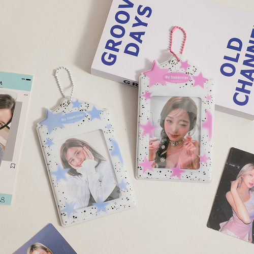 Ins style new star card holder Korean girl photo display pendant star chasing three-inch small card storage card bag for women