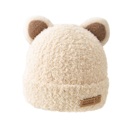 Baby Hat Winter Korean Style Unisex Kids Infant Plush Hat Knitted Warm Ear Protection Autumn/Winter Knit Hat for Children