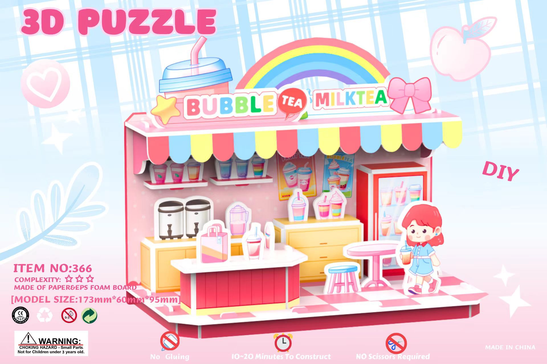 Diy子供新しい3d立体パズルモデル学校ギフト紙カラー手作りパズル玩具品質保証