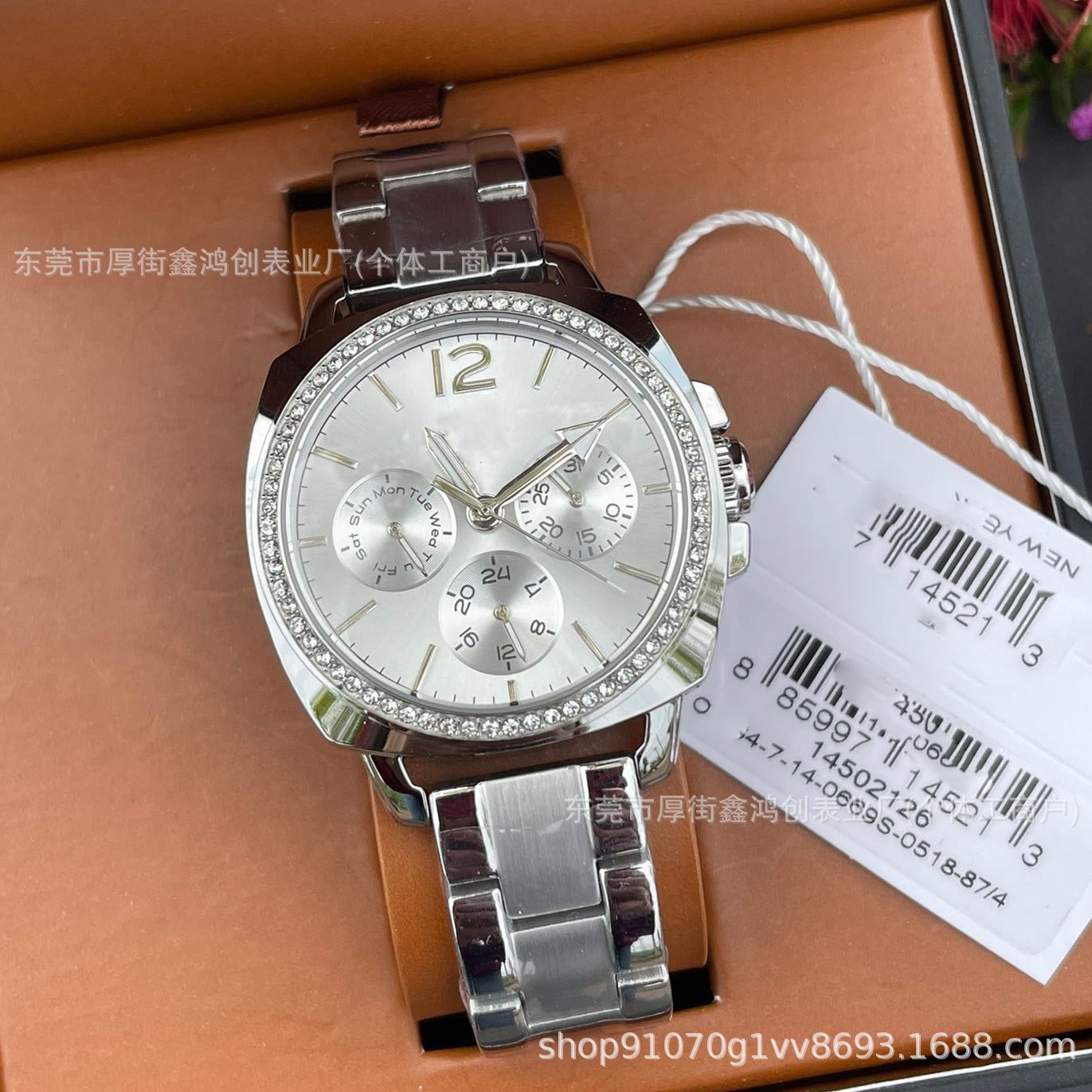 蔻家驰镶钻三眼石英表女时尚轻奢女士名牌手表厂家批发外贸女腕表