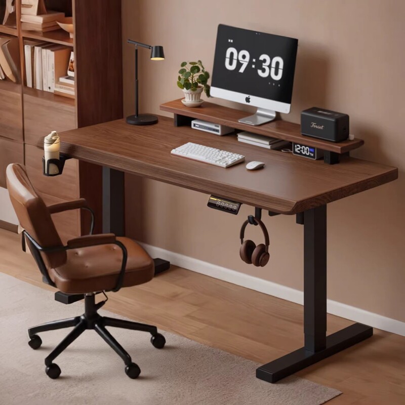 Carefully Selected Solid Wood Electric Height-Adjustable Desk, Computer Desk, Desktop Bedroom Office Desk, Work Desk, Mobile Study Desk