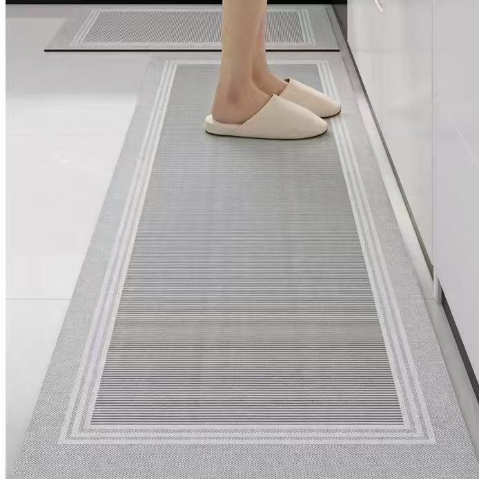 Alfombra antideslizante de absorción de agua silenciosa de viento de goma, alfombra de suelo de cocina simple y fácil de cuidar, alfombra de suelo de barro de diatomeas limpiable doméstica