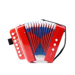 Cross-Border Mini 7-Key 2-Bass Children's Accordion Beginner Educational Performance Toy Instrument Christmas Gift