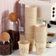 Thickened paper fiber paper cup disposable paper cup natural color bamboo fiber Cup 50 PCs office food grade water Cup