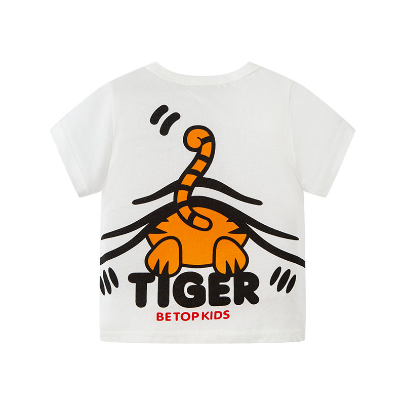 Camiseta para niños de comercio exterior transfronterizo de lote directo de fábrica de ropa para niños 2023 nueva camiseta de bebé impresa de dibujos animados para niños