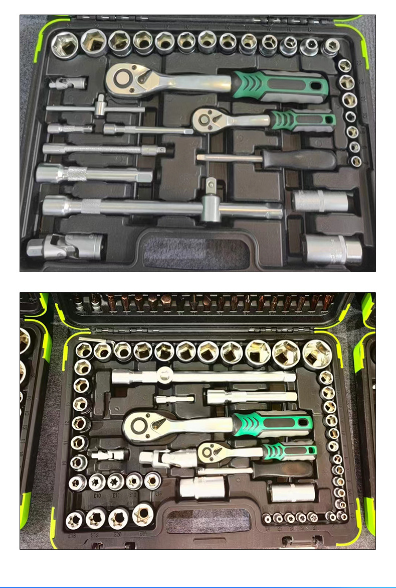 Pearl Nickel 72-Tooth Quick Ratchet Wrench Socket Set 1/2 Complete Set with Hot Wrench S2 Bit Multifunctional Socket