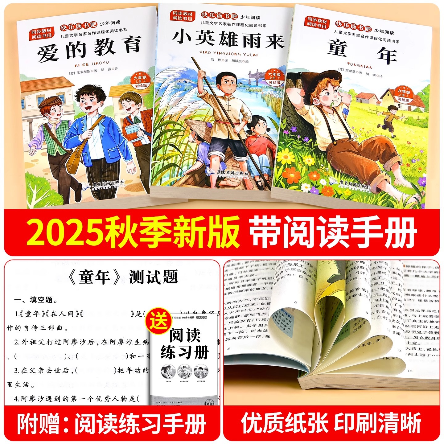 童年爱的教育和小英雄雨来六年级上册必读的课外书快乐读书吧六上 4
