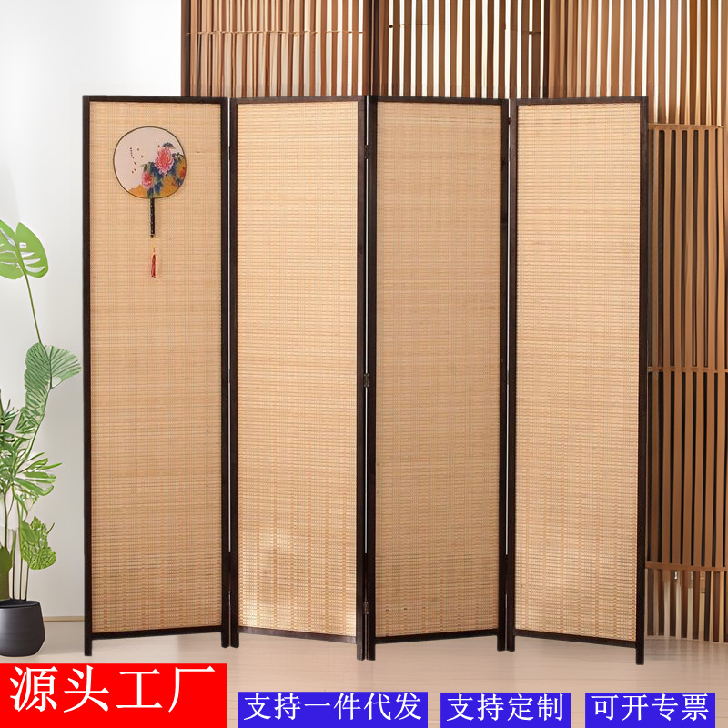 Simple Bamboo Solid Wood Screen Folding Push-pull Room Partition Wall Mobile Living Room Door Simple Bedroom Shading Curtain Simple Bamboo Solid Wood Screen Folding Push-pull Room Partition Wall Mobile Living Room Door Simple Bedroom Shading Curtain