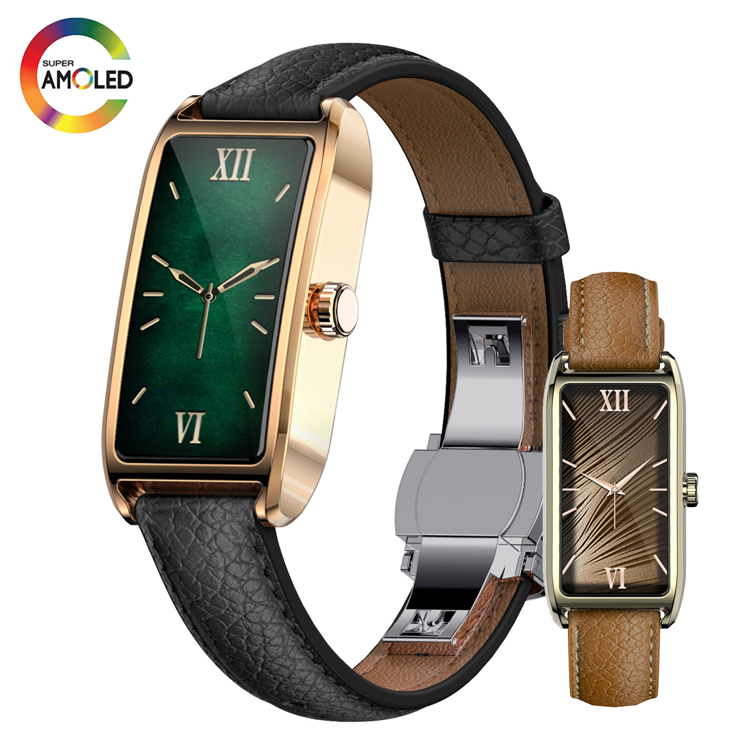 Cross-Border New Product Dora t Women's New Small Square Green Watch Heart Rate Blood Pressure Blood Oxygen Monitoring Message Reminder