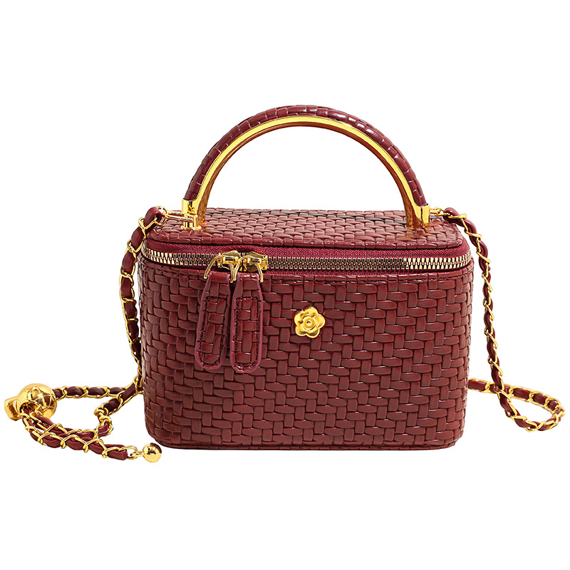 Nuevo mini trenzado bolso de cadena de mujer nuevo nicho nuevo bolso de caja universal lujoso bolso de hombro simple