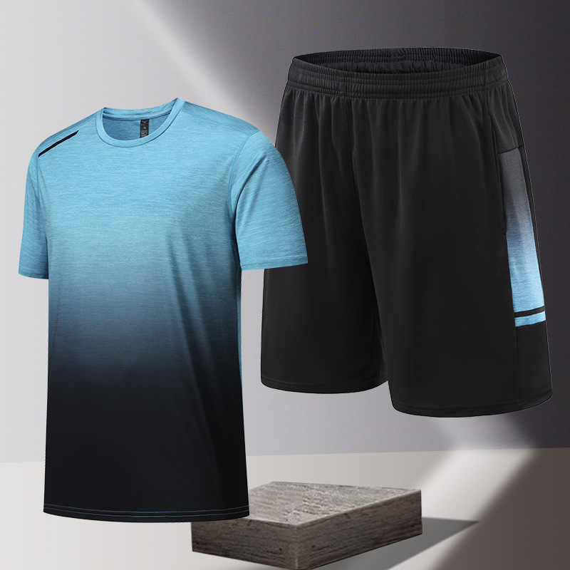 856806夏季2025跨境新品欧美式风格男士套装两件套休闲时尚运动修