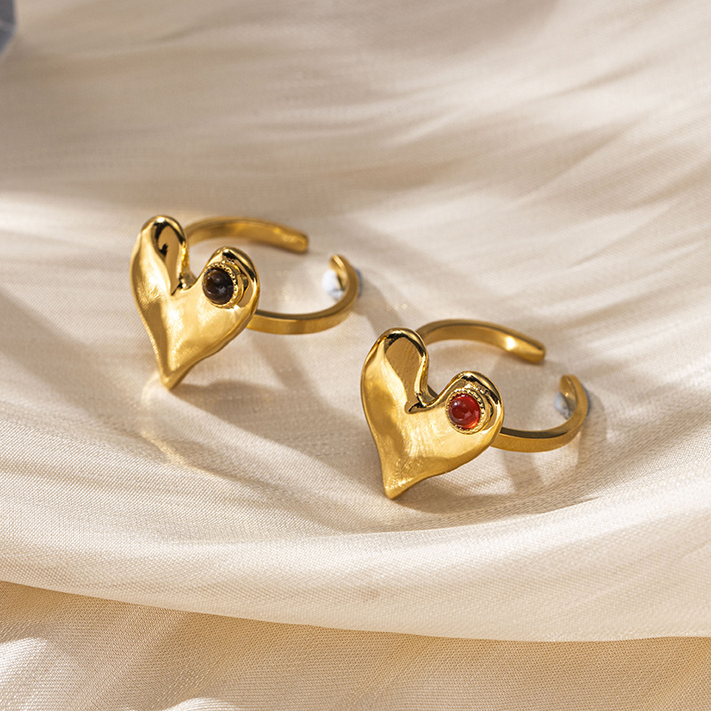 Anillos de piedra natural de acero inoxidable de amor TENA anillos de explosión transfronterizos anillos de acero de titanio joyas de mano de alta calidad