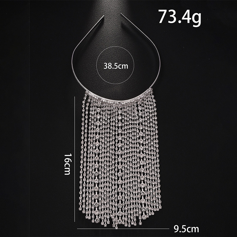 Europa y los Estados Unidos de moda caliente fluido diseño de aro de cabello de diamante cadena de cabello accesorios callejuelas banda de cabeza