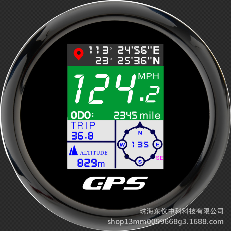 Beiqing – 85mm Waterproof Multifunctional Other vehicle instruments - black-dial-black-cover