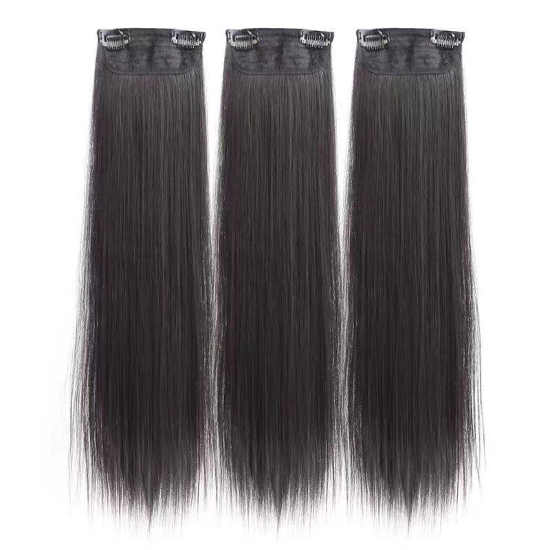 Fábrica directa pelucas mujeres tres piezas de almohadilla de cabello largo recto para aumentar el cabello flojo extensión de cabello parche de cola de caballo