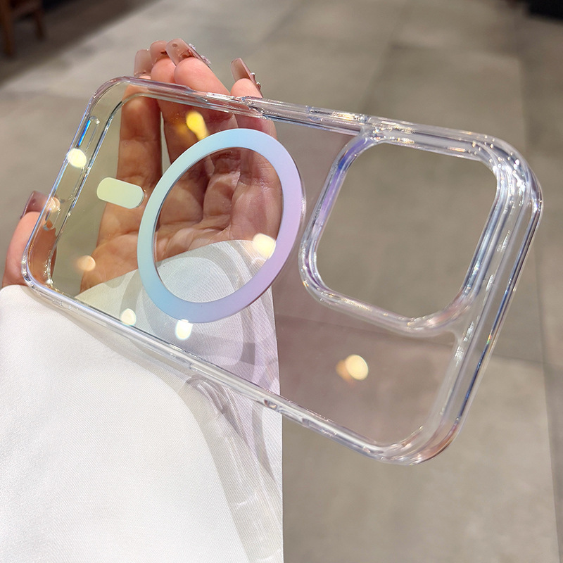 透明渐变适用苹果17promax手机壳新款iphone15磁吸14大孔不包镜头|undefined