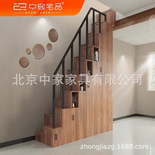 超小占地省空間復式公寓樓梯家用錯步直梯儲物樓梯可制作衣櫃鞋櫃