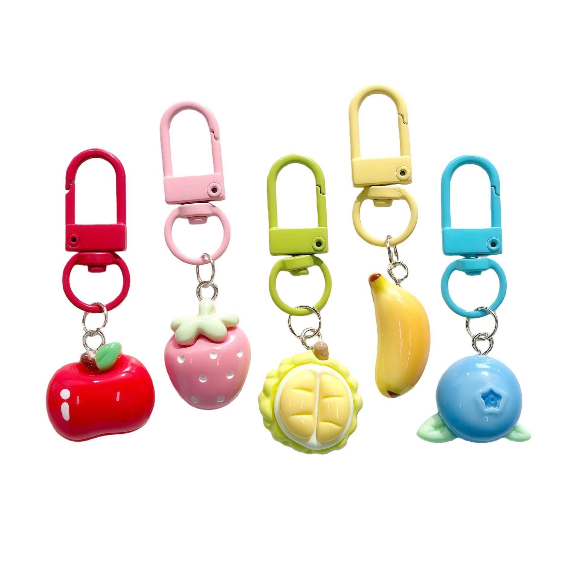Nuevas frutas simuladas durian blueberry fresas llavero colgante de banana manzanas bolsas de comida colgante regalos