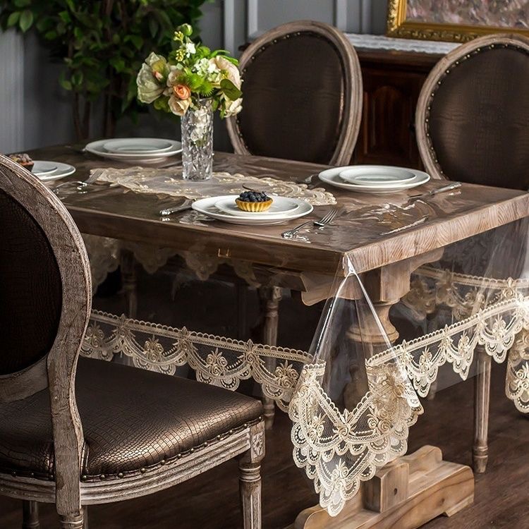 2025 PVC Tablecloth Waterproof and Oil-proof Wash-free Erasable Dirty-resistant Tablecloth Advanced Sense Coffee Table Mat Protective Mat