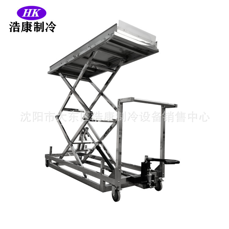 现货现发 全不锈钢单叉尸体升降车太平间医院尸体推车 遗体手推车
