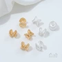 镶锆石铜镀包金手工花托