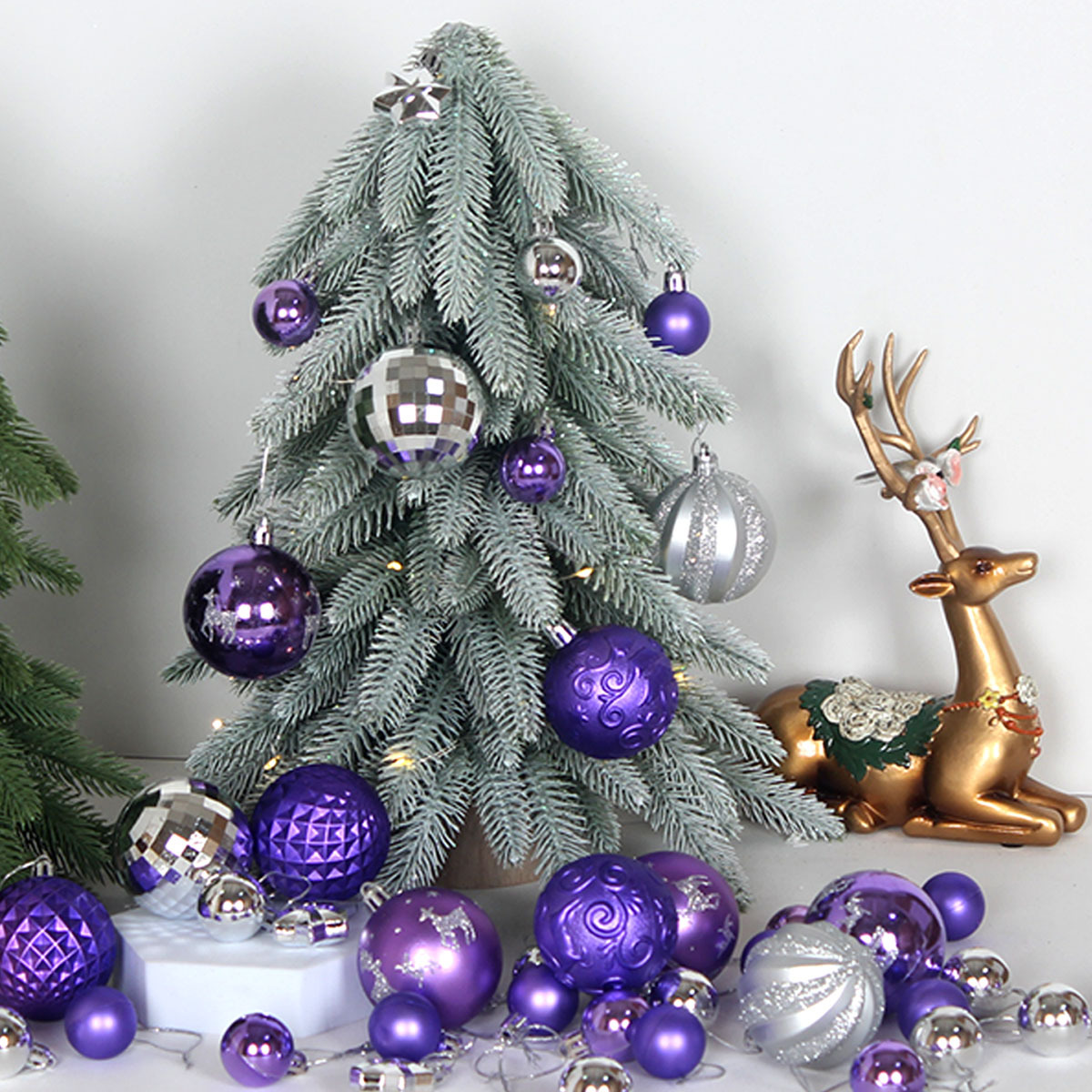 Juego de Esferas Navideñas Set de 44 Piezas 3-6 cm de Plástico Colgante para Árbol de Navidad image 4