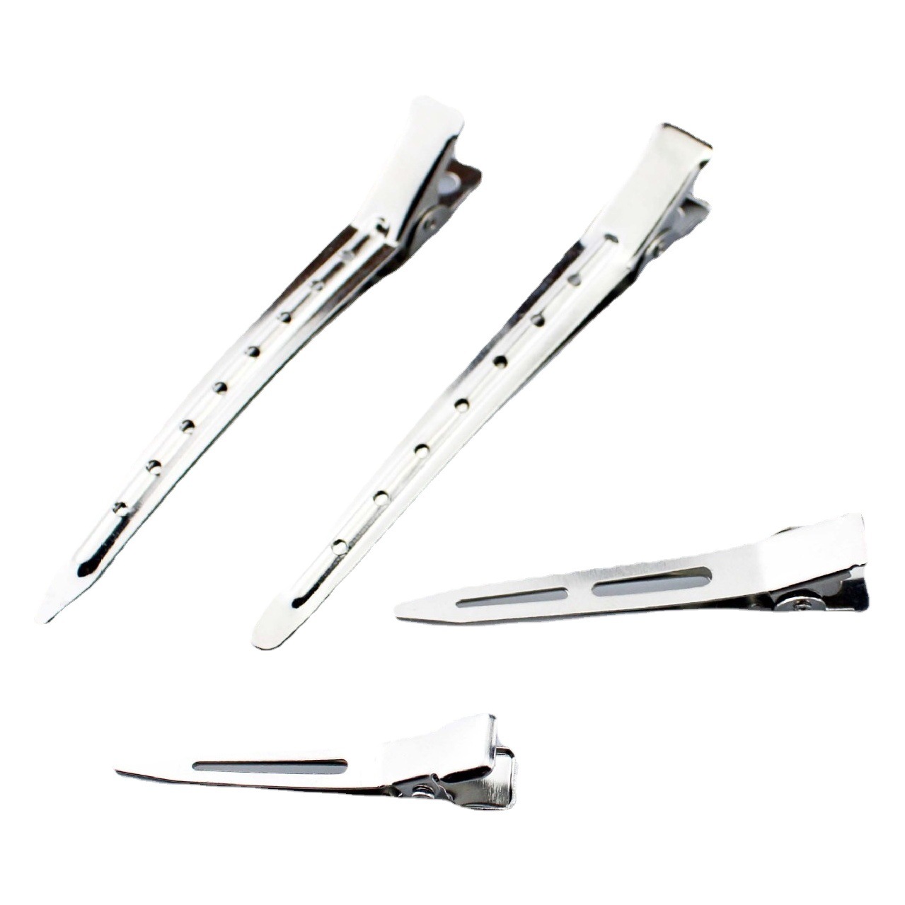 Nickel-Plated Iron Duckbill Clips, Professional Hairdressing Tools for Salons, Hair Sectioning Clips, Alligator Clips, Pointed Mouth Clips, Wholesale