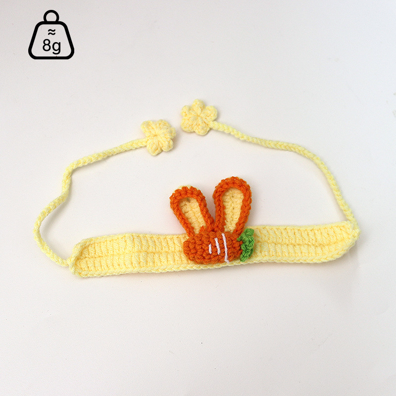 강아지 주황색 당근 토끼 귀 노란색 머리띠