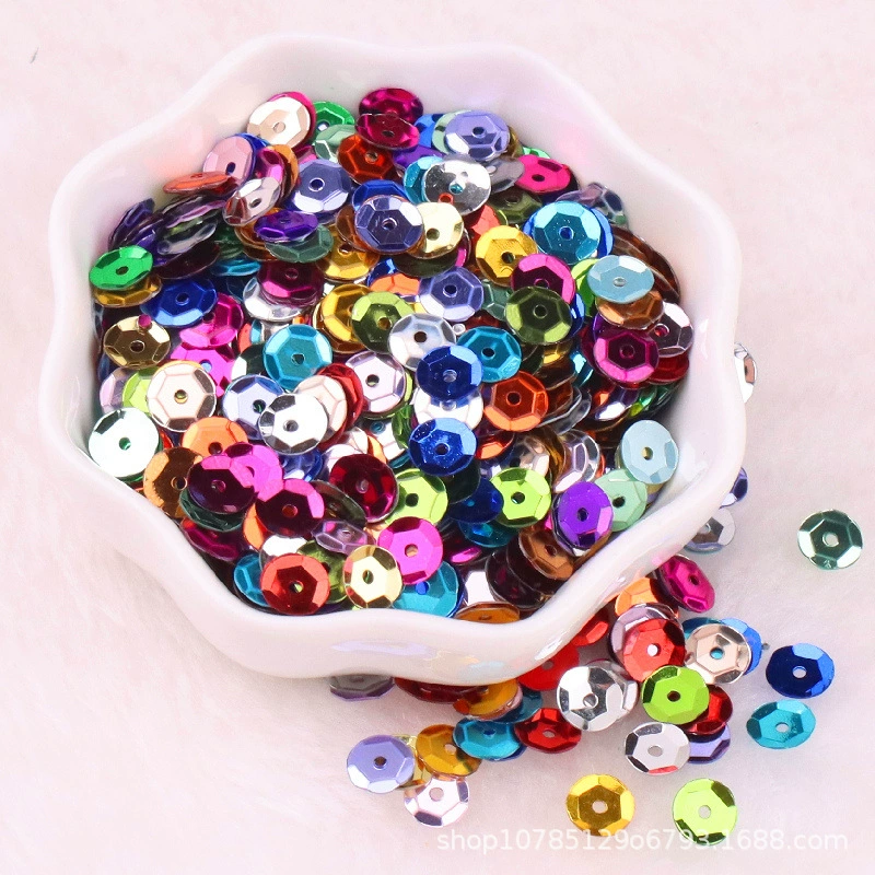 6mm серебристый с ажурной подошвой sequins, ярко светящийся лазерный круглый вогнутый планшет DIY пошив одежды вспомогательные материалы аксессуары