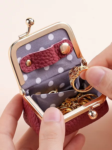 Cross-Border New Women's Wallet Mini Coin Purse with Kiss Lock