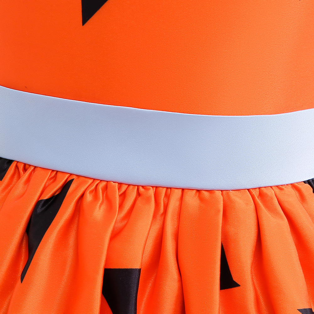 单肩万圣橙色演出服