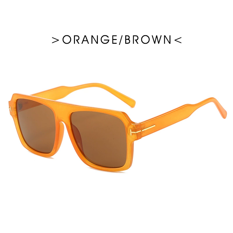 Pilot Sunglasses Men, Large Square Frame, T-shaped Temple, UV Protection
