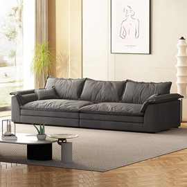 新款科技布艺沙发轻奢羽绒乳胶沙发超大坐宽意式客厅沙发大小组合