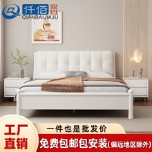 现代简约全实木床1.2米单人床1.35米儿童床1.8米双人床卧室高箱床
