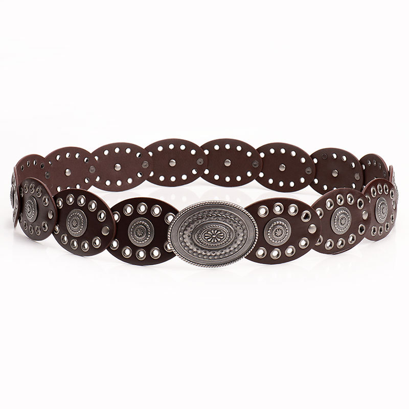 Cinturón punk con medallones y hebilla de aleación