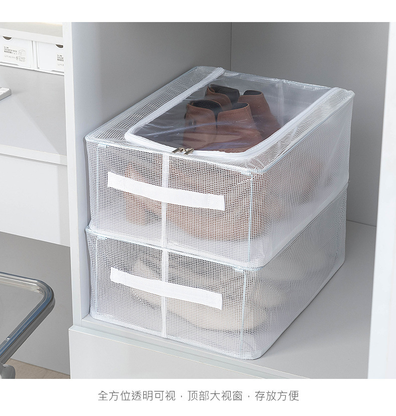 Folding Steel Frame Shoe Box Storage Transparent Dustproof Shoe Cabinet Home Storage Dormitory Shoe Storage Box Installation-Free Batch