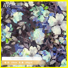 现货供应多色花朵烂花花型韩国绒面料 经编加密面料旗袍服装批发