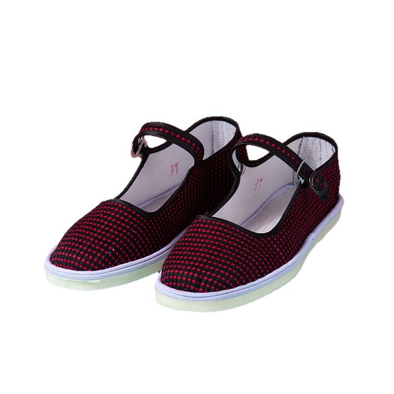 Botón de buey, viejos zapatos de lona hechos a mano en línea de Beijing, zapatos de tela retrógrada, zapatos de trabajo planos