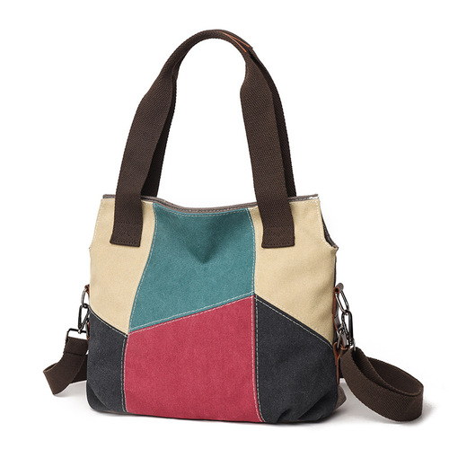 Canvas women's bag new fashion simple retro ladies shoulder bag casual large capacity travel crossbody bag handbag