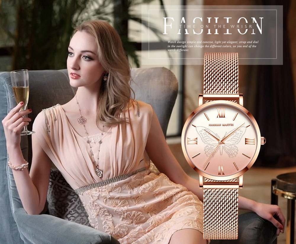 Elegant Business Gradient Color Butterfly Quartz Women's Watches display picture 1