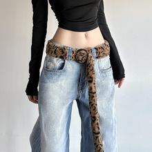 2025欧美风秋季跨境新款时尚豹纹狂野风潮流休闲百搭腰间装饰女装