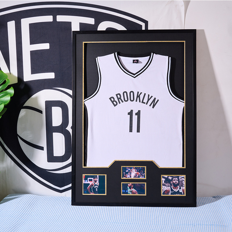Football Star Jersey Non-Destructive Framed Painting Frame Basketball Football Jersey Table Tennis Star Commemorative Display Frame Signature Collection Photo Frame